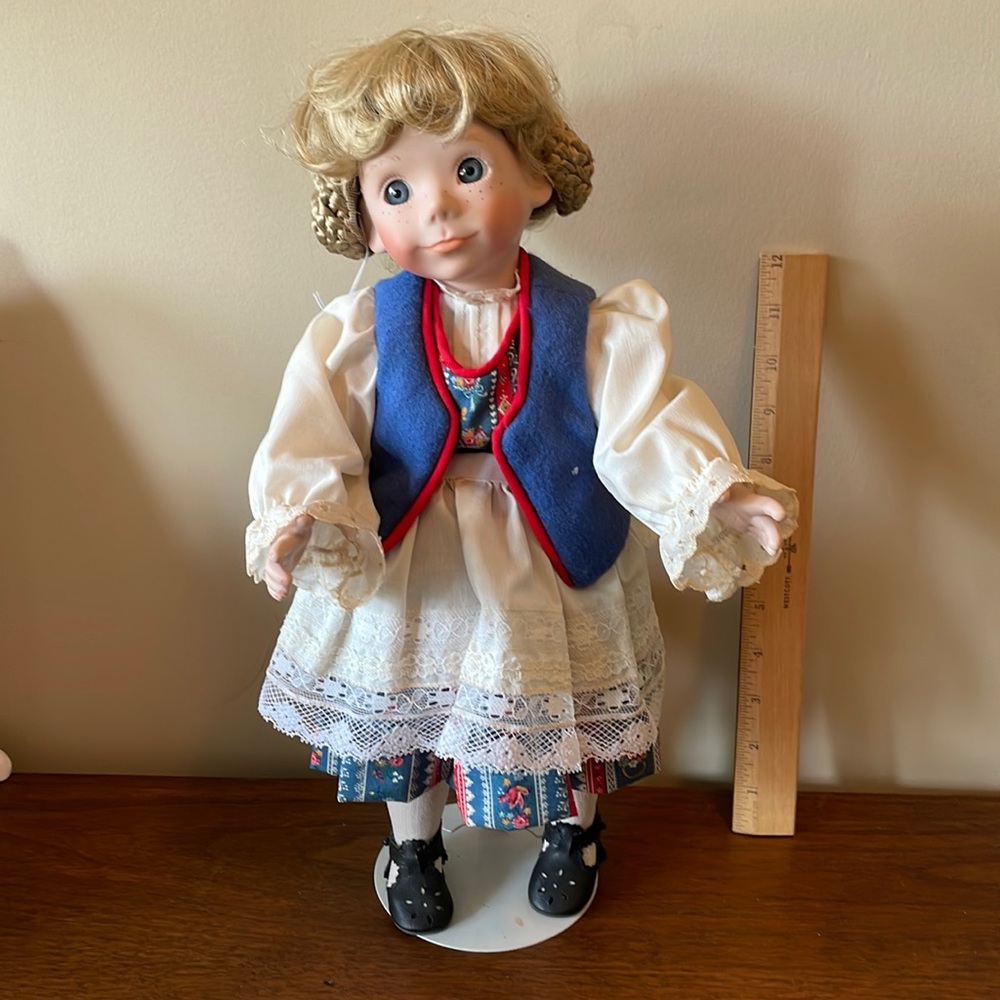 Porcelain Doll with Ramshorn Wig - Picture 1 of 7